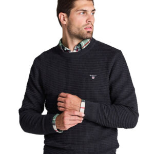 סווטשרט Gant לגברים גזרת Regular Fit (Cotton Texture Crew Neck)