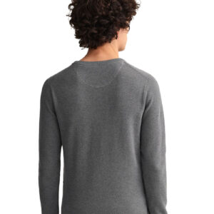 סוודר Gant לגברים גזרת Regular Fit (Cotton Pique Crew Neck)