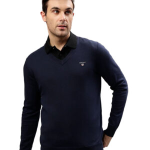סוודר צווארון וי Gant לגברים גזרת Regular Fit (Classic Cotton V-Neck)