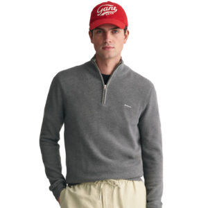 סוודר חצי רוכסן Gant לגברים (Half-Zip Sweater)