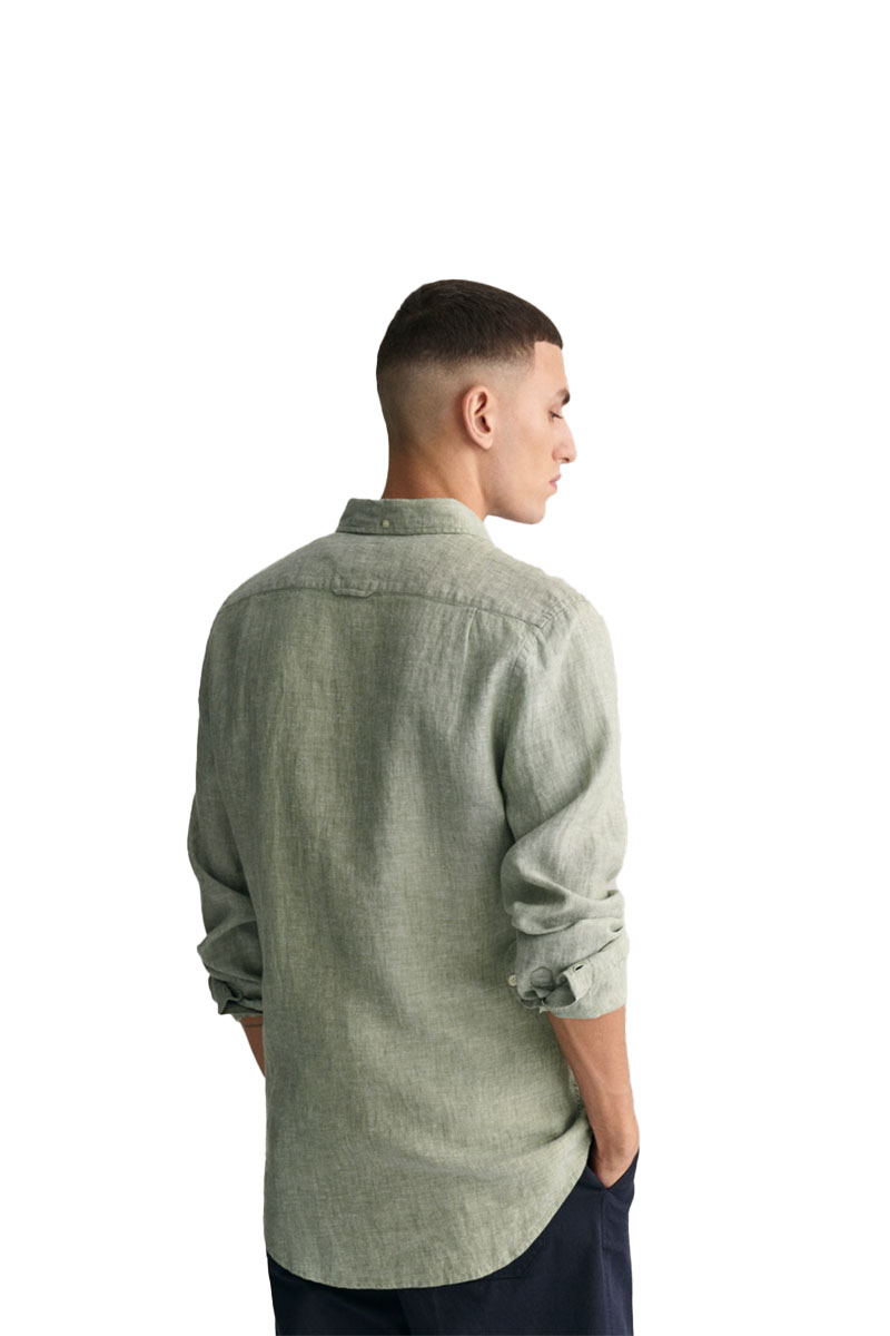 חולצה מכופתרת Gant לגברים גזרת Slim Fit (Linen Shirt)