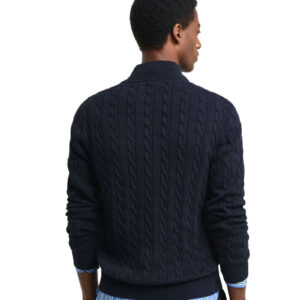 סווטשרט חצי רוכסן Gant לגברים (Cotton Cable Knit Half-Zip)