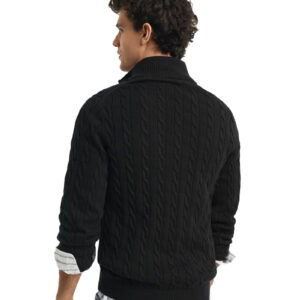 סווטשרט חצי רוכסן Gant לגברים (Cotton Cable Knit Half-Zip)